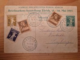 CH-AK Briefmarken Ausstellung Zürich 1915 Zustand gem.Bilder