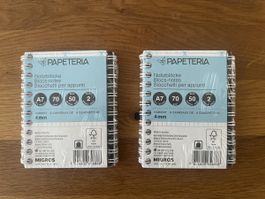 4 Papeteria Notizblöcke A7 kariert neu Ovp