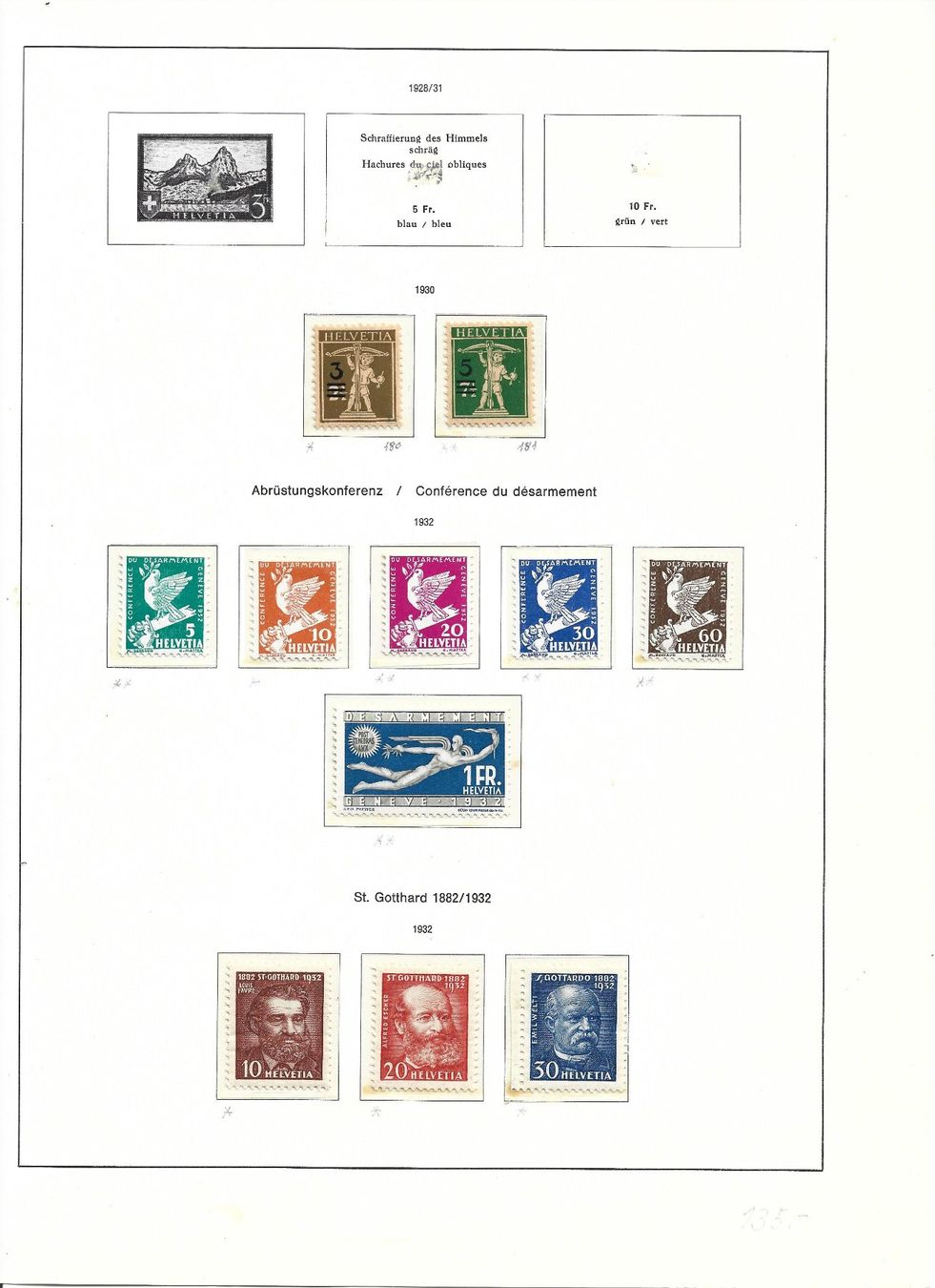 Tutti i francobolli: série 1930, 1932 – Usato da Delemont venduto da toutdubon11