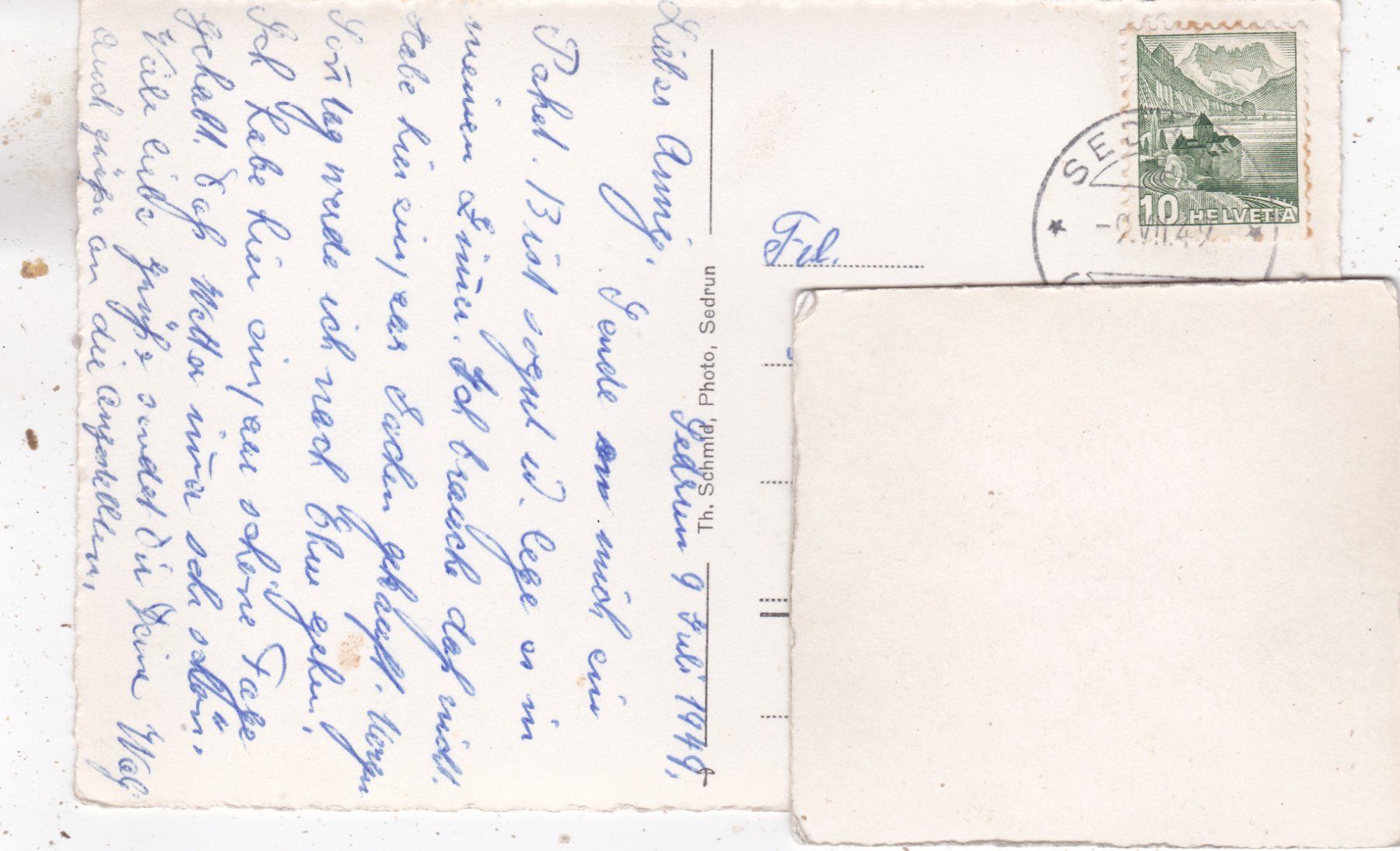 Cartoline postali: Sedrun gegen Badus 1949 – Usato da Herisau venduto da Lisegrat2008 1