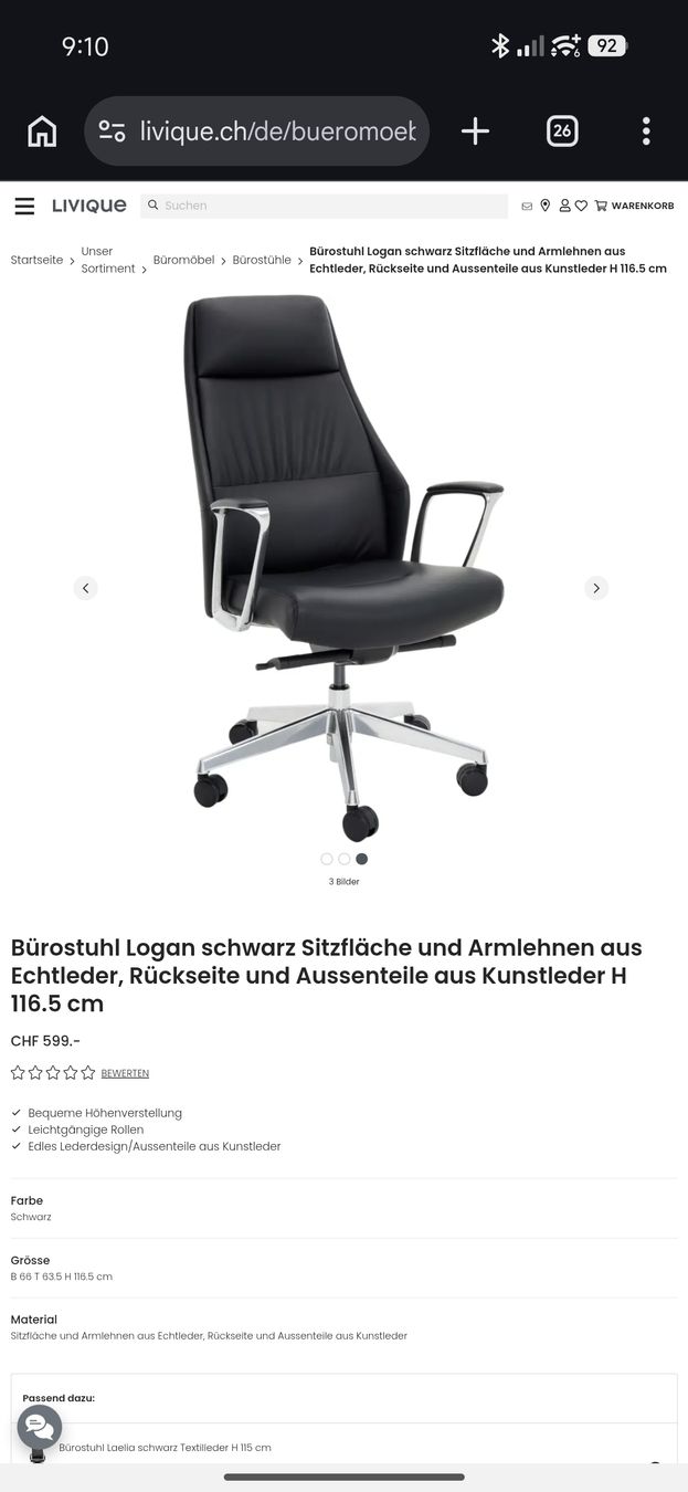 Livique Chaises: Bürostuhl Logan – D'occasion à Zollikofen par Ninu_359 5