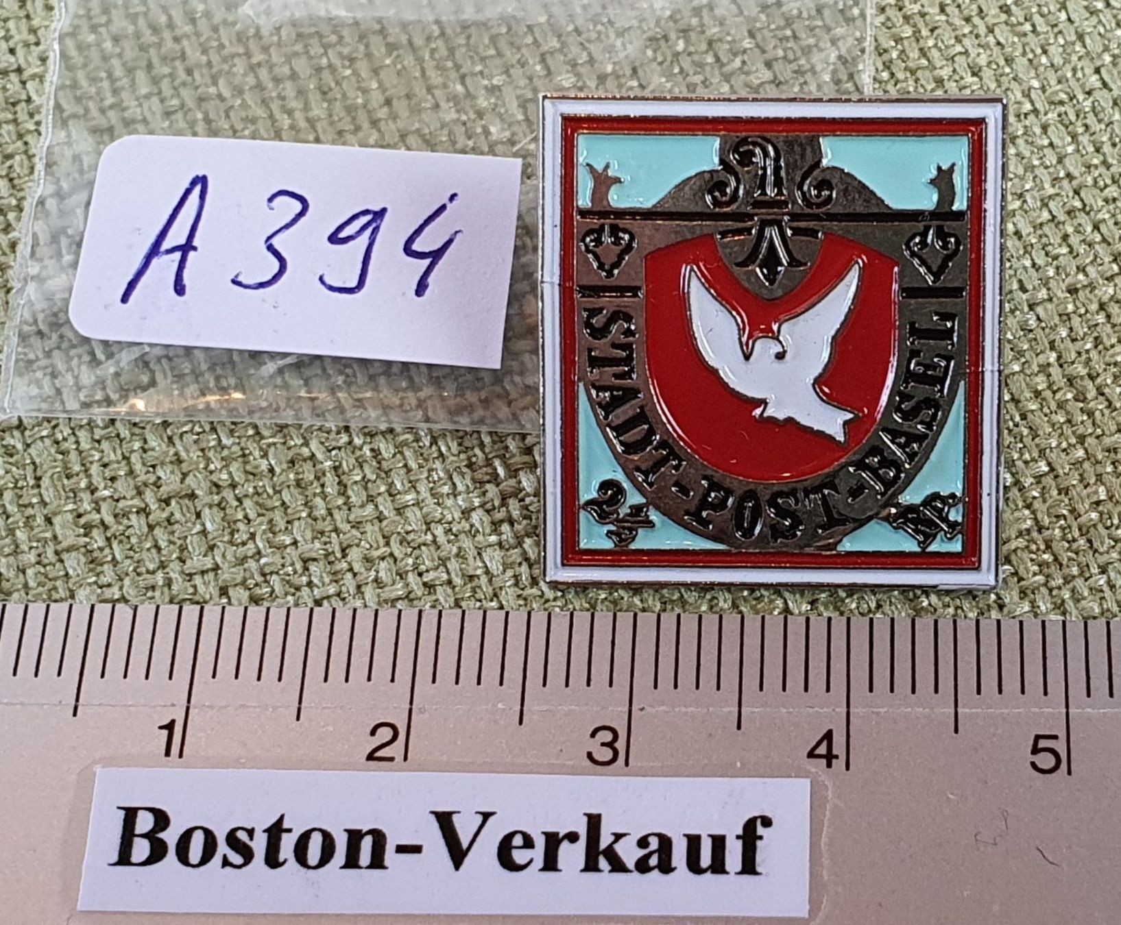 Placchette & Badge: A394 - Pin Stadt Post Basel Basler Taube – Usato da Reinach BL venduto da Boston-Verkauf 3