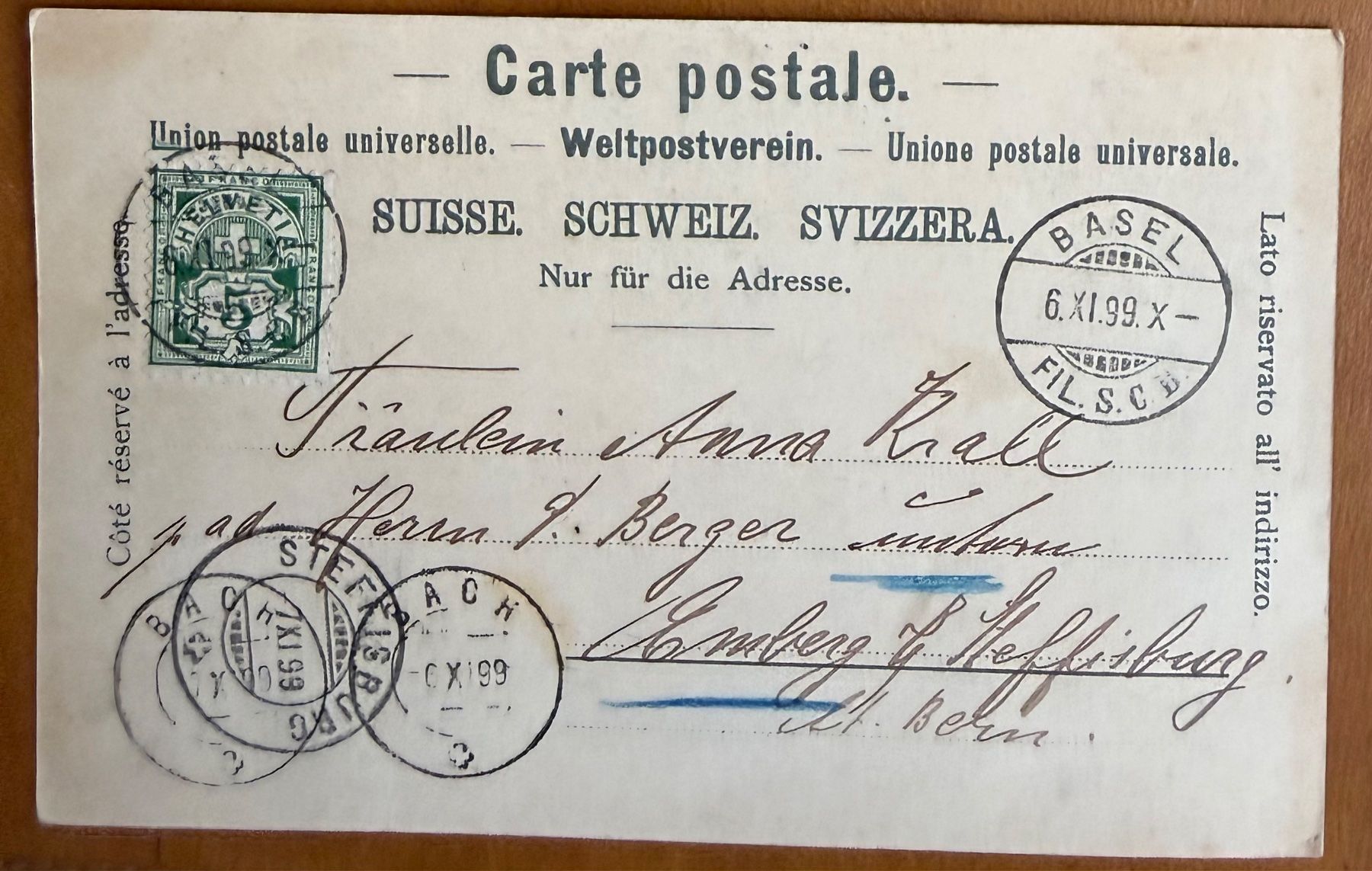 Cartes postales: Basel - Wettsteinbrücke - Litho 1898 – D'occasion à Lutry par Ediego 1