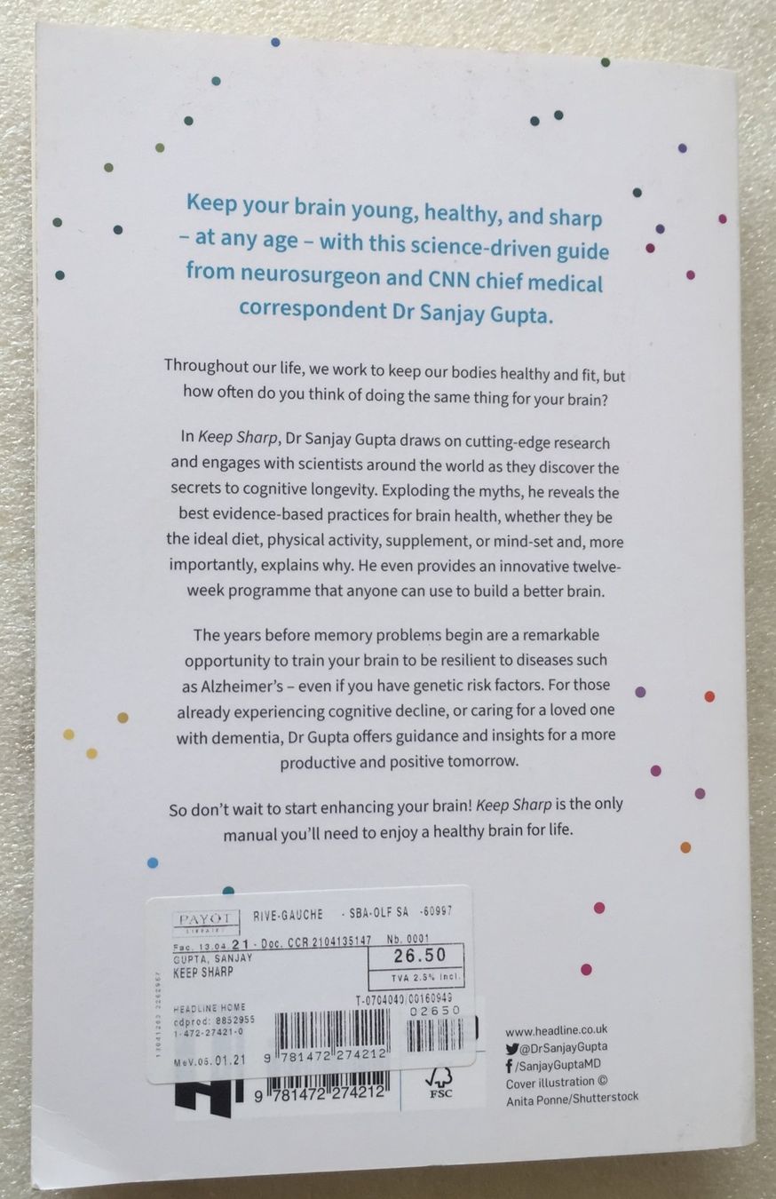 Libri: Sanjay Gupta - Keep Sharp - Build a better brain at any age – Usato da Genève venduto da Cockattoo 1