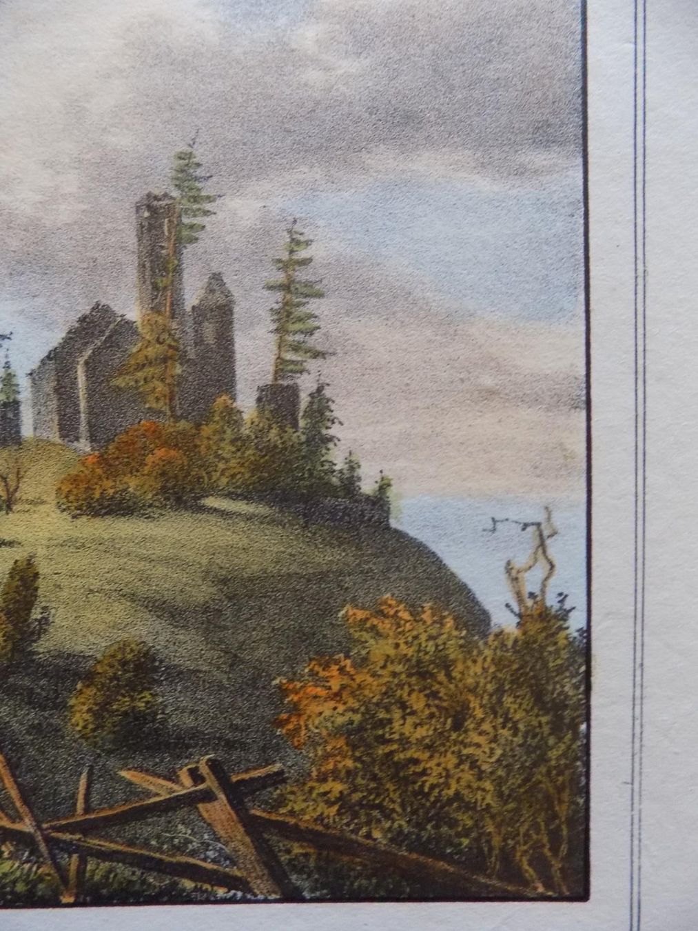 Stiche: Hoch Realta kolorierte Lithographie – Gebraucht aus Risch von Antikfee 8