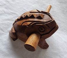 KLANGFROSCH HOLZ FROSCH REINE HANDARBEIT, NEU!!