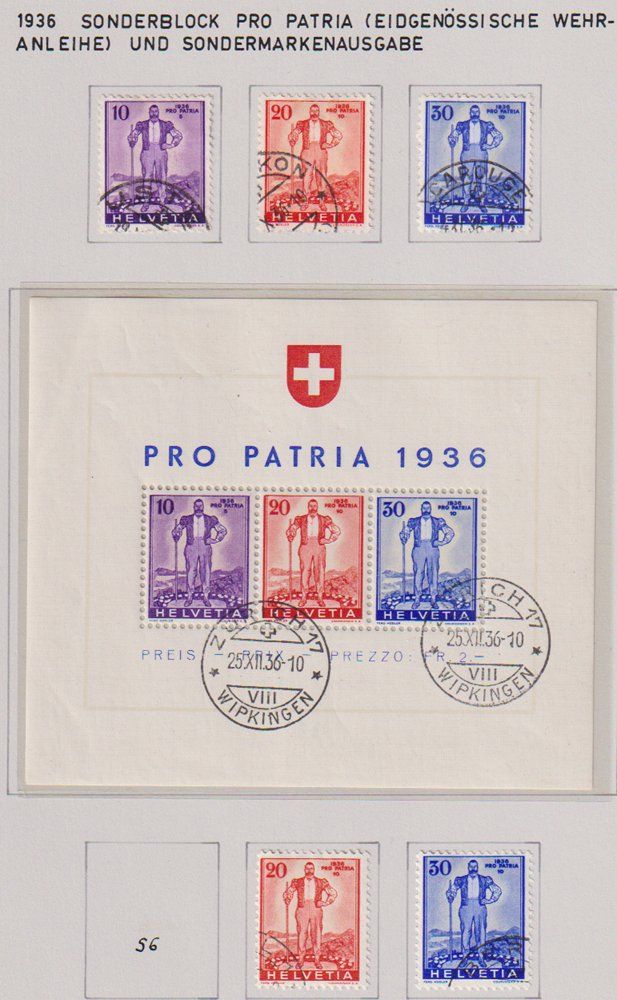 Tous les timbres: PP Block 1936 und Einzelmarken. – D'occasion à Dornach par kloster33