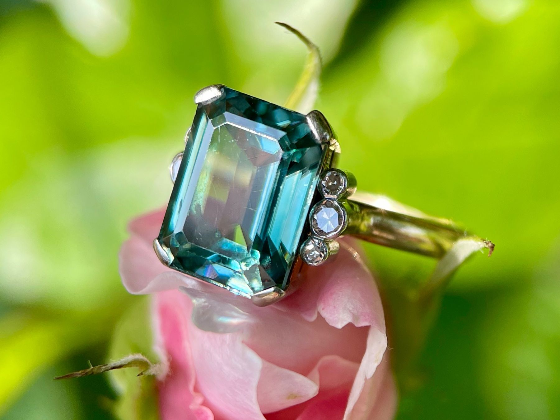 Bagues: Antik natürlicher Zirkon & Diamant Ring – D'occasion à Embrach par estzeh1 3