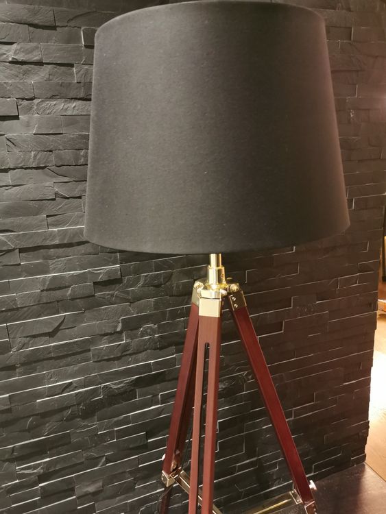 Nostalgische Stehlampe mit Lampenschirm schwarz vintage look (Gebraucht ...