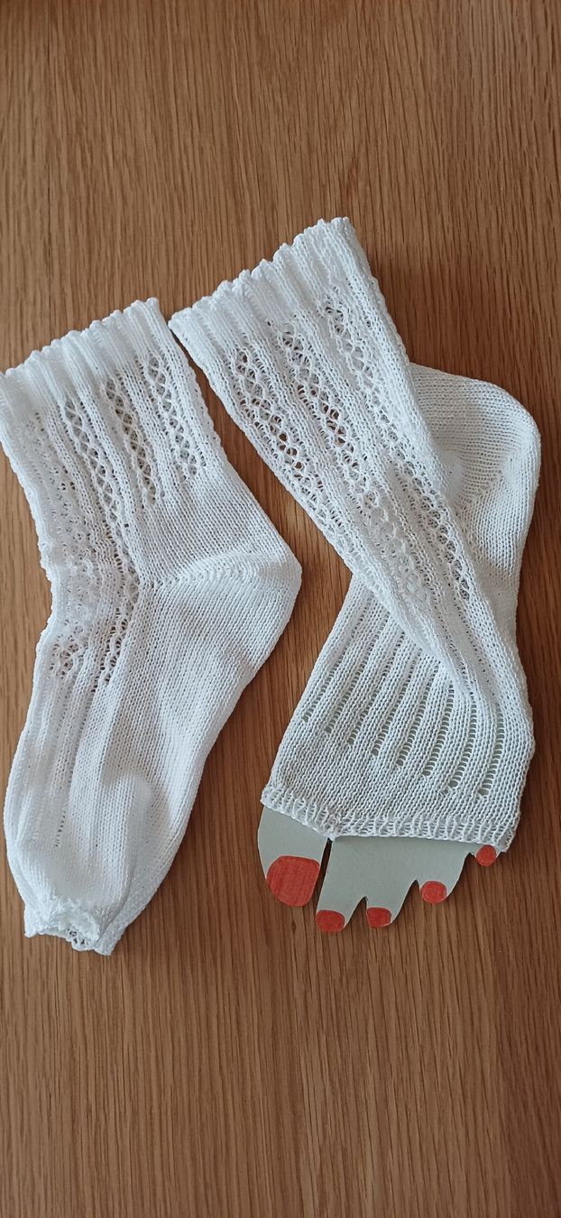 Calze: Zehen-Socken Baumwolle Weiss Grösse 37-40 Spitzenmuster neu – Nuovo e nell'imballaggio originale da Amriswil venduto da SANNamerino 3