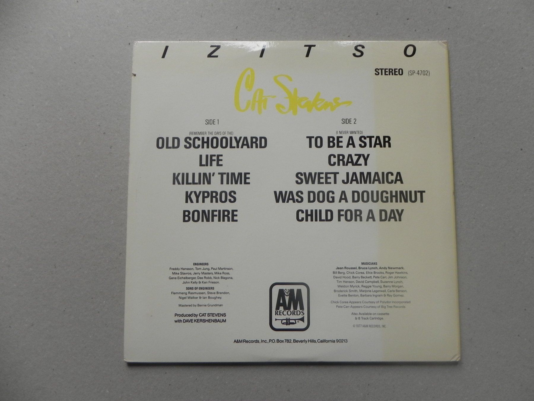 Dischi in vinile: LP brit. Folk Rock Cat Stevens 1977 Izitso – Usato da Siebnen venduto da krimsie 1