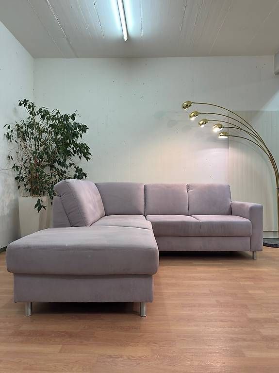 Divani: (Gratis Lieferung) Ecksofa Grau Alcantara L Sofa  – Usato da Fehraltorf venduto da Sofalab.swiss