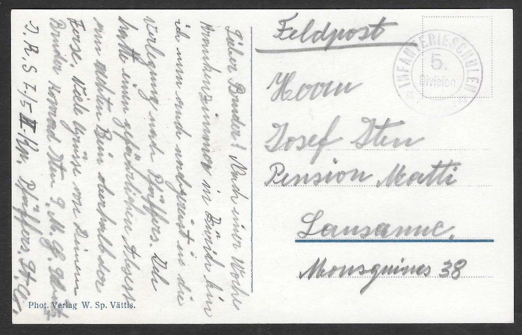 Ansichtskarten: Pfäfers Dorf und Kloster Feldpoststempel – Gebraucht aus Olten von clotaldi 1