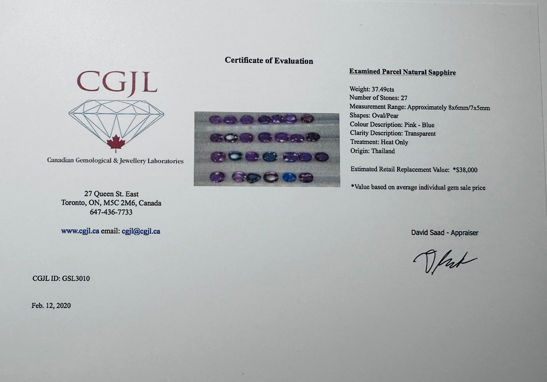 Pietre preziose: Saphir rose avec certificat – Nuovo e nell'imballaggio originale da Territet venduto da Gem-collector 5