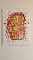 Tableau abstrait unique, acrylique sur toile, 60 x 50 cm
