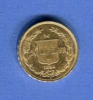 (324) 20 Franken 1894 Helvetia Stgl Gold