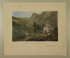CAMPO DOLCINO EN VENANT DE CHIAVENNA, ITALIEN, AQUATINTA