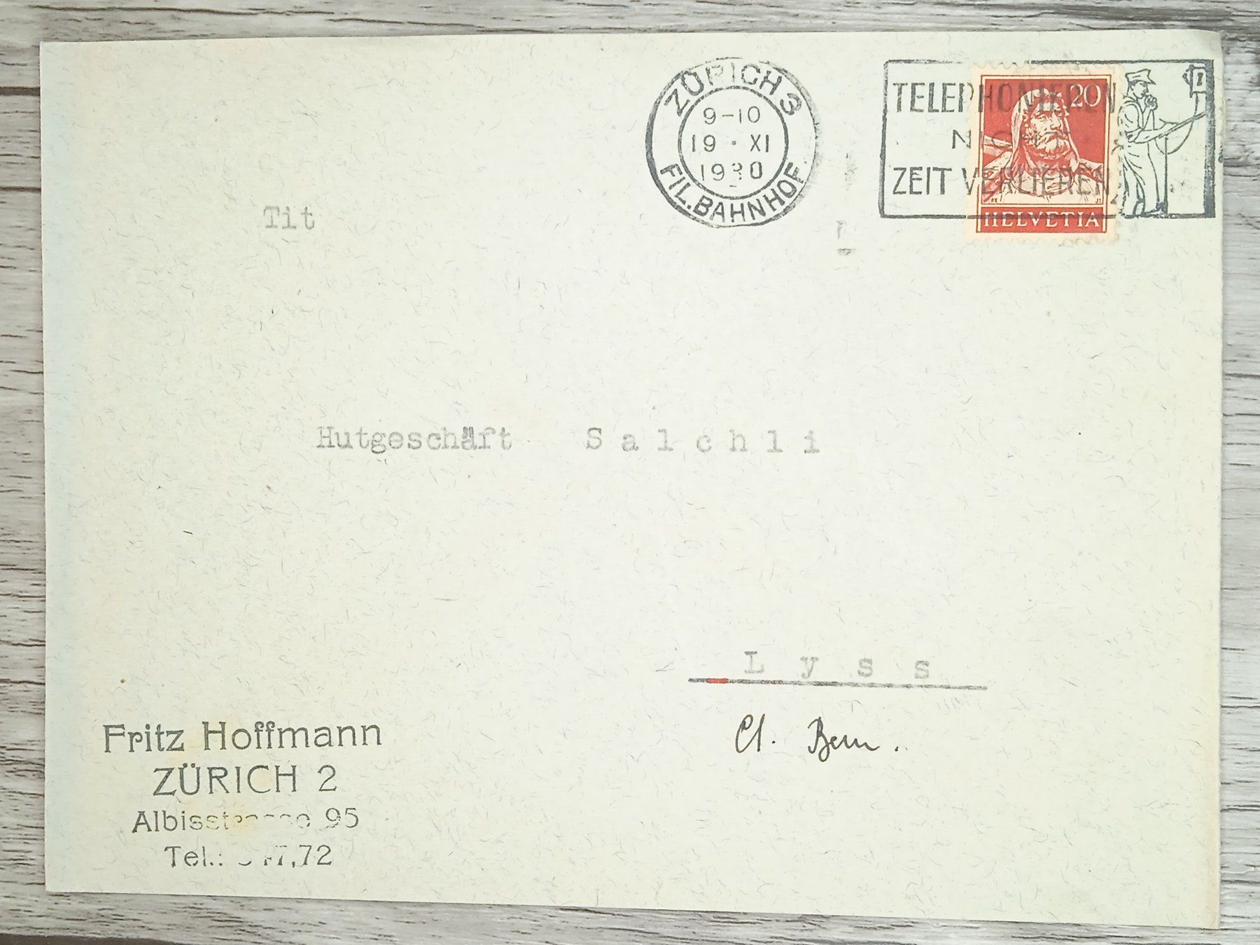 Tutti i francobolli: TR20 Enveloppe + Timbre Suisse 1930 – Usato da Cousset venduto da Patrick_Collections