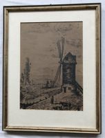 Tuschezeichnung - Holländische Mühle - 1872
