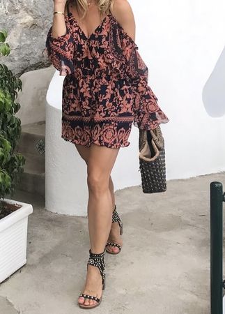 Sommerlicher Playsuit mit Muster, Grösse 38 - Neuwertig!
