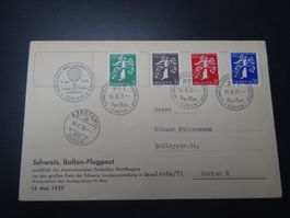 Schweiz. Ballon-Flugpost  Schweiz. Landesausstellung 1939 ZH