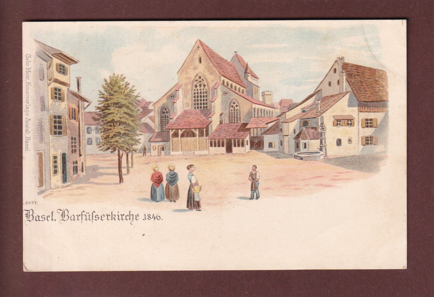 Cartoline postali: BASEL - Barfüsserkirche 1846 - 1898 – Usato da Pully venduto da nicecards