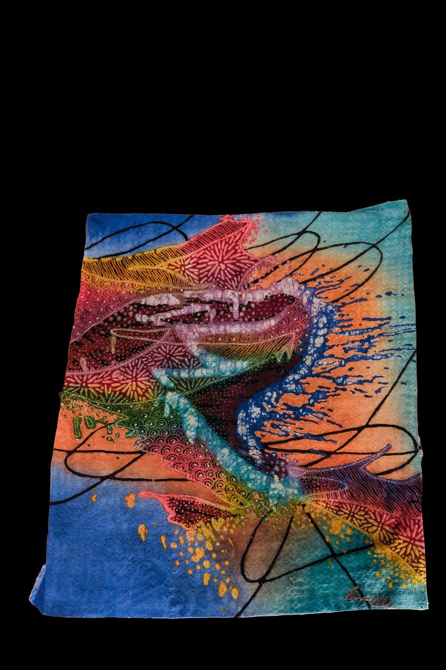Tessuti: Batik-Lukis-Kunsttafel (abstrakter Expressionismus) – Nuovo (secondo la descrizione) da Romanshorn venduto da ras_b6lp