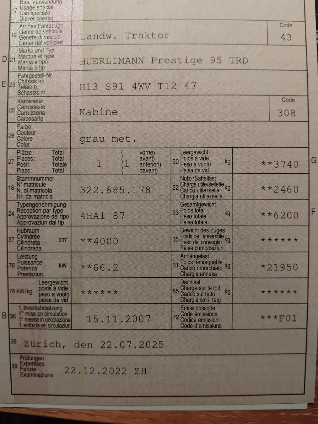 Hürlimann Traktoren: Hürlimann Prestige 95 – Gebraucht aus Windlach von Farmer_85 5