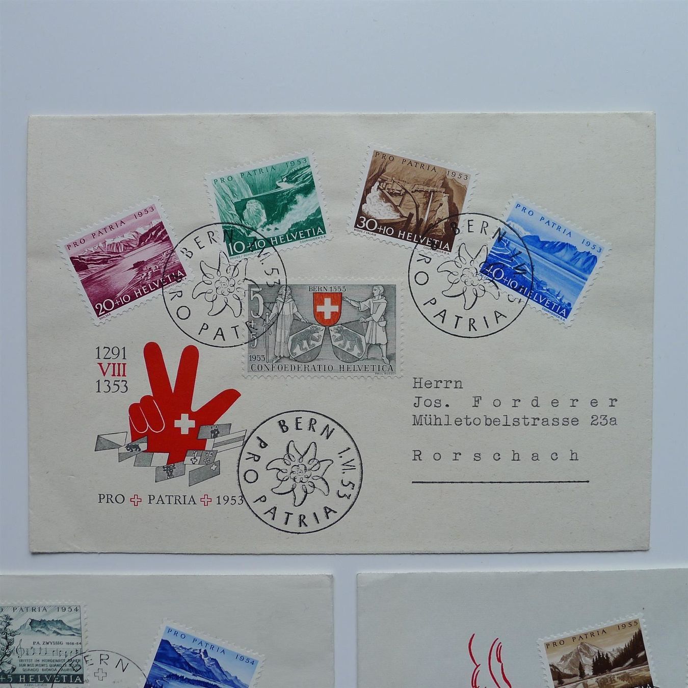 Tutti i francobolli: Pro Patria 1953-1957 FDC's, EINMALIG!!! – Usato da Ebikon venduto da SilvioFreund 1