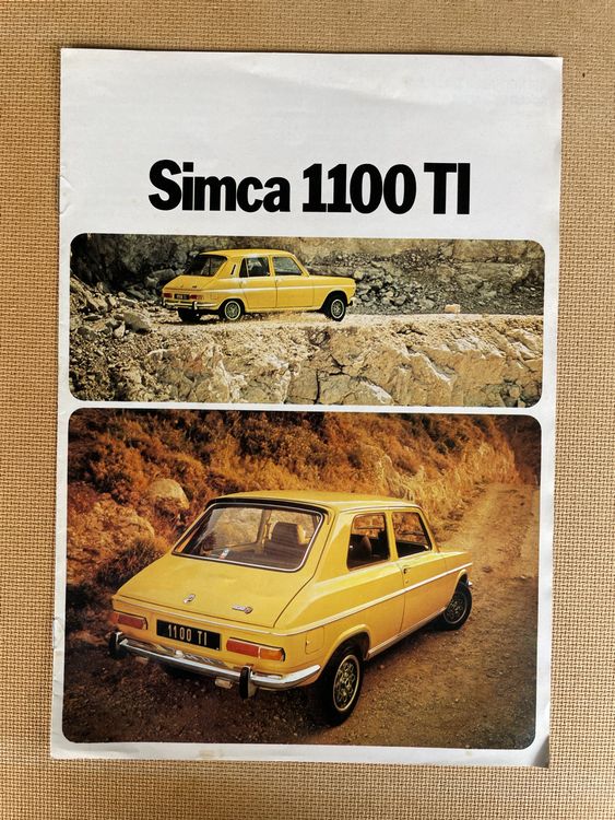 Simca 1100 TI Originalprospekt von 1973 (Gebraucht) in Studen BE für ...