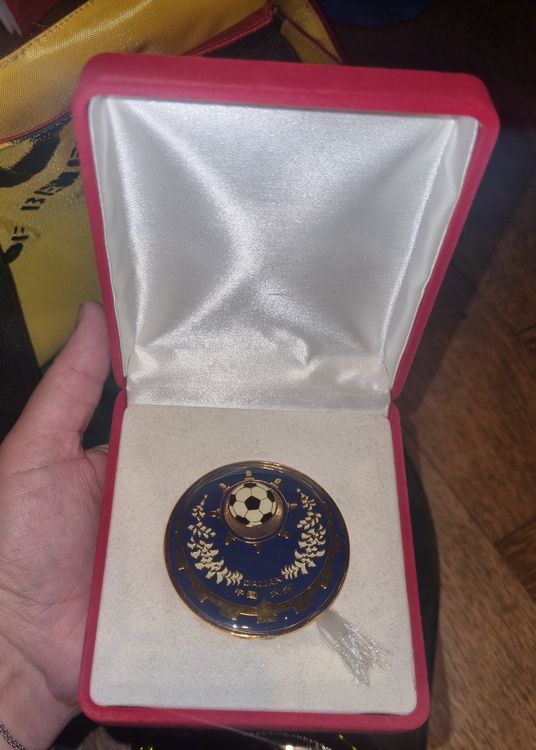 Médaille Football Métal Or Et Argent 4.5 Cm - Lauriers - Collector