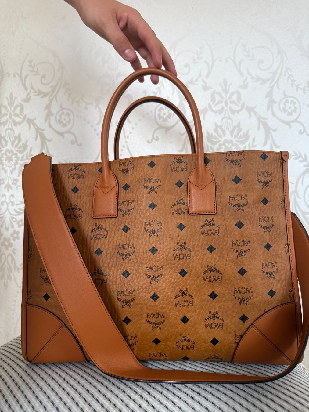 Mcm Borse da donna: Original MCM Visetos Shopper / Tote Bag Cognac – Usato da weggis venduto da Bubububu