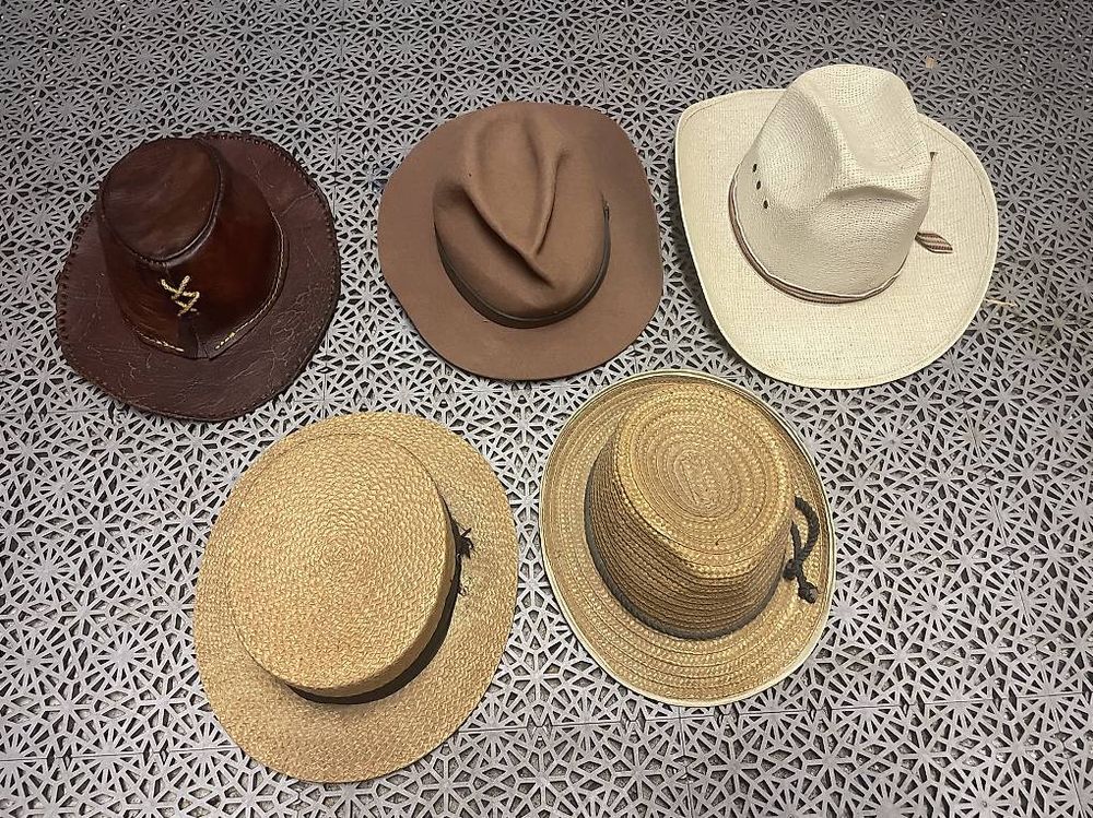 Lot De 5 Chapeaux Souples Homme - Taille 58, Polyester, Vintage, Multicolore