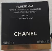 CHANEL PURETÉ MAT Poudre Matifiante SPF 15 10 Faience Mat