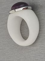 YV Silber Ring Halbedelstein Amethist eingefasst in Corian