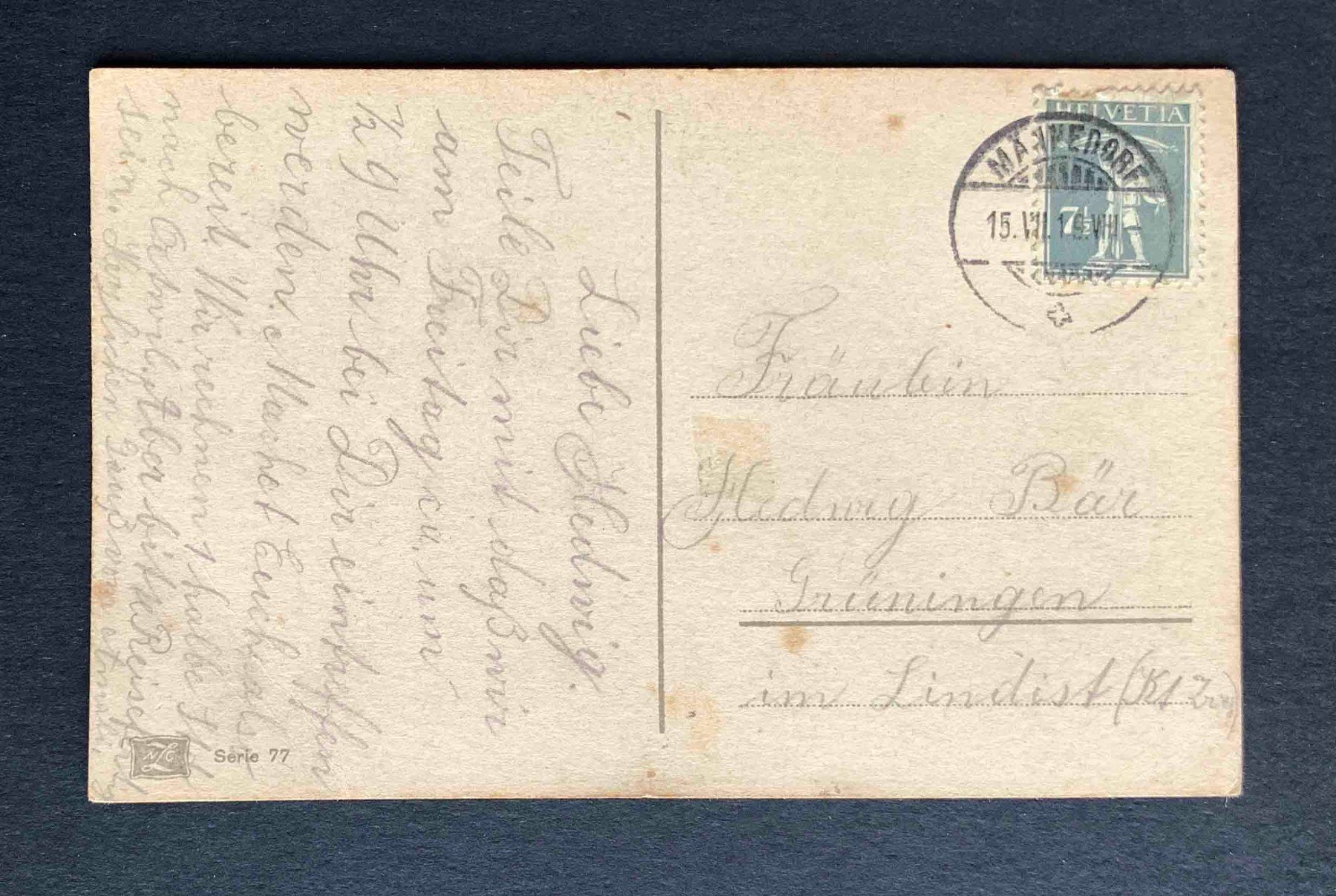 Cartoline postali: AK NZC Serie 77  Stempel Männedorf – Usato da Goldau venduto da artelier1 1