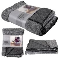 Kuscheldecke Strickoptik 200x150cm dunkelgrau/weiss