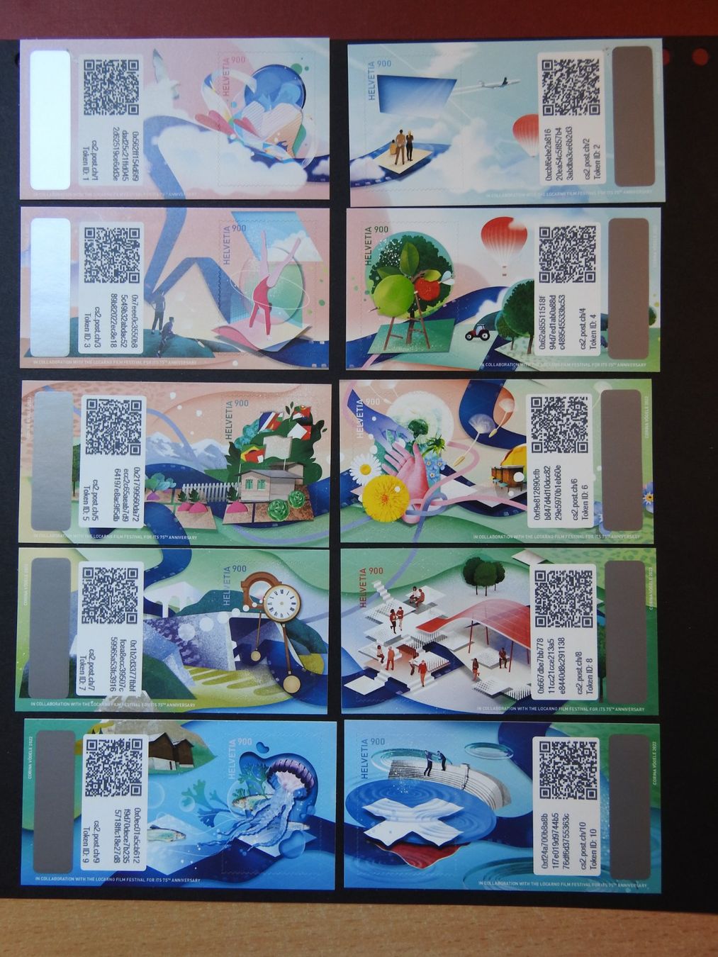Tous les timbres: Swiss Crypto Stamp 2.0 10 Set – D'occasion à Rain par Sterne13
