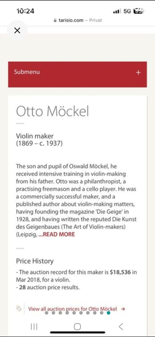 Strumenti musicali: Otto Möckel Cello Antik 1889 Instrument Geigenbauer – Usato da Langnau am Albis venduto da yul_9zgc 9