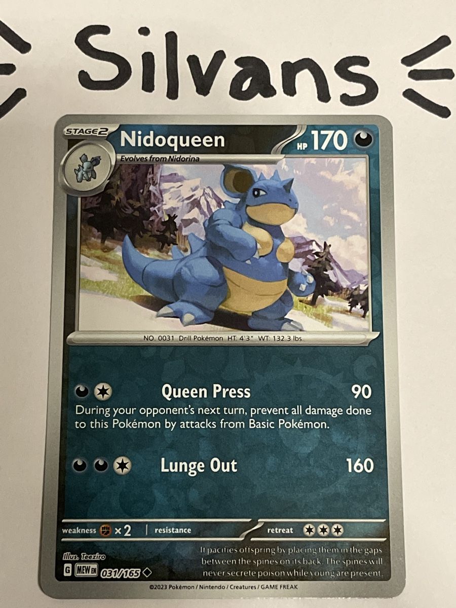 Pokémon Carte collezionabili: Nidoqueen Reverse Holo 031/165 MEW 151 Englisch – Nuovo (secondo la descrizione) da Wil SG venduto da Silvans