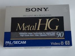 Bande Video 8 Sony Metal HG P5-90HG 90min PAL/SECAM neuve