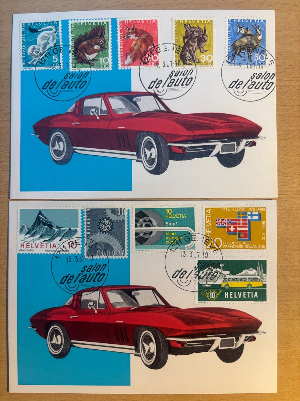 Alle Briefmarken: Kleines Lot Autosalon Spezialbriefe & Oldtimer-Postkarten – Gebraucht aus Ins von marbodan