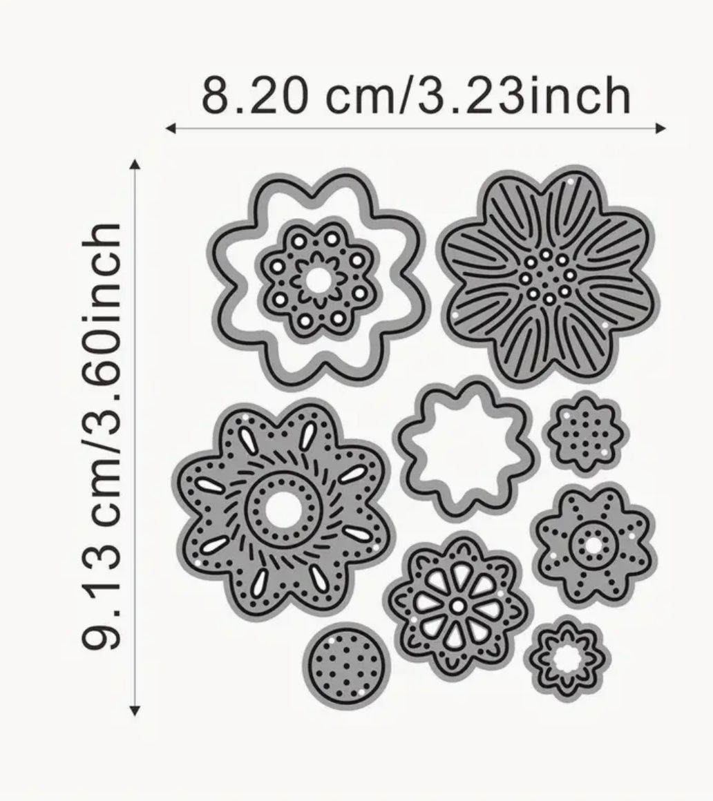Sciablone: diverse verspielte Blümchen - Stanzschablone – Nuovo e nell'imballaggio originale da Frenkendorf venduto da jazzplatten 1