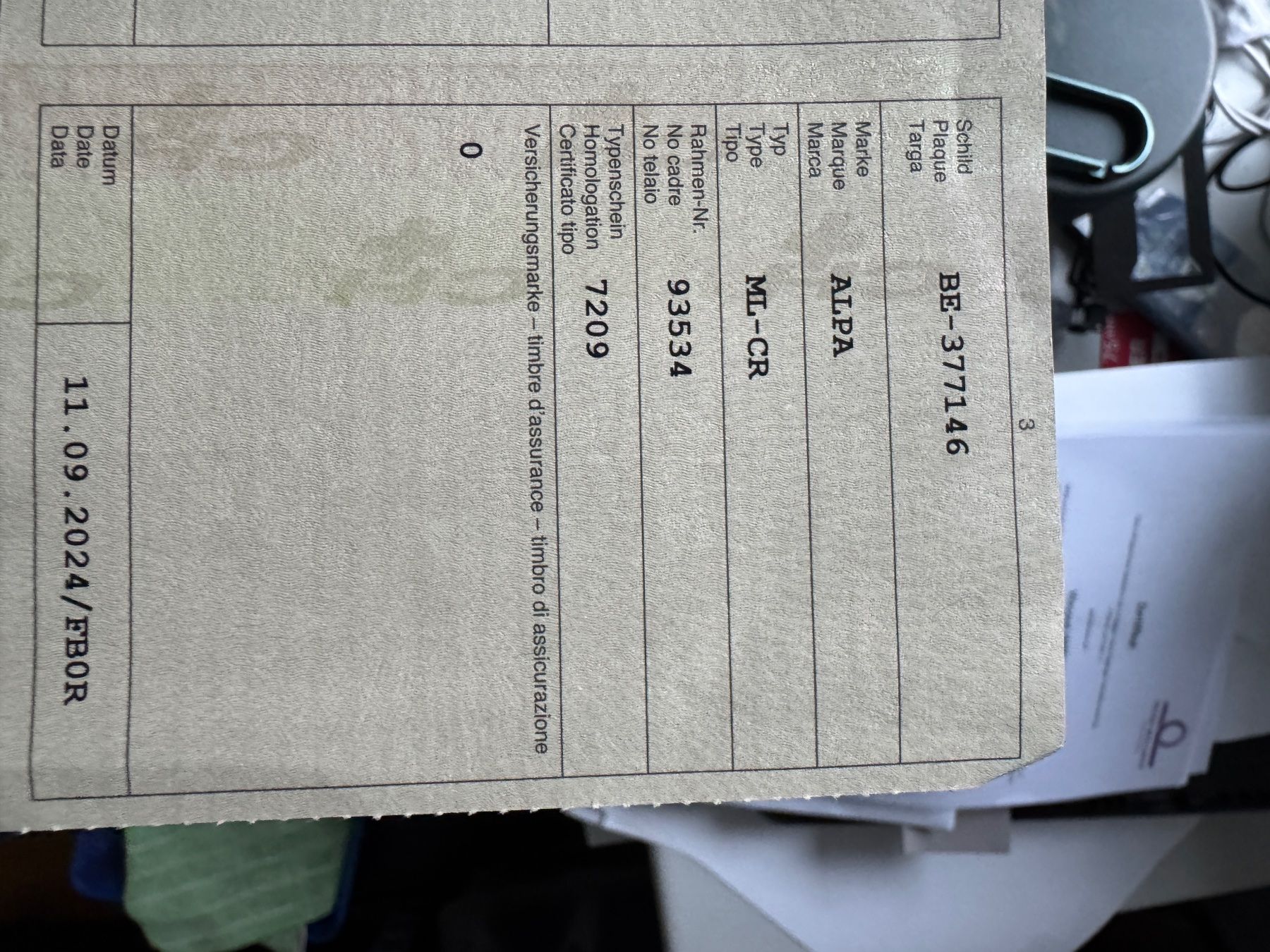 Sachs Ciclomotori: Sachs Alpa 503 handgeschalten – Difettoso da Nidau venduto da Vinu96 4