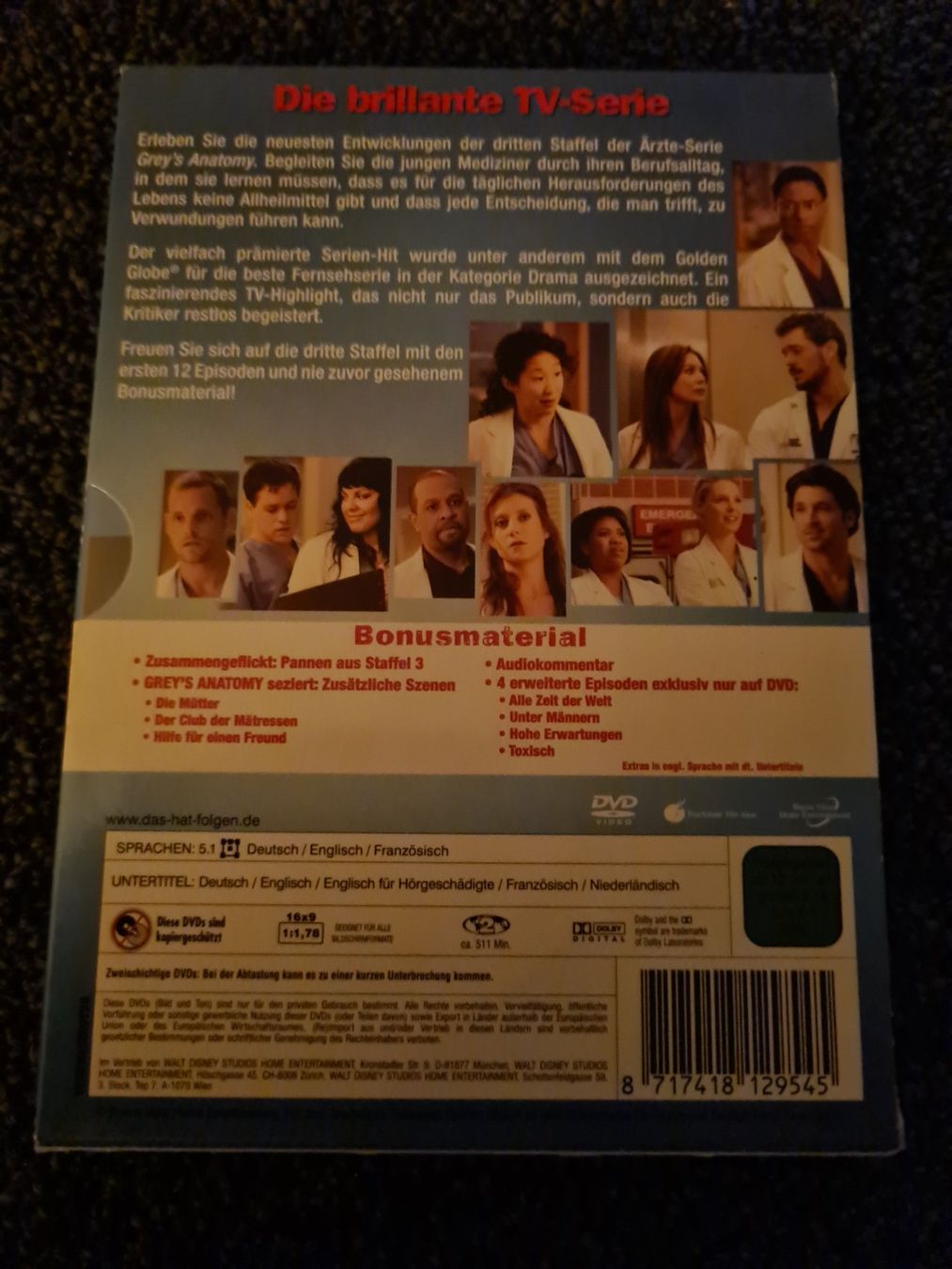 Tutti i DVDs: GREYS ANATOMY STAFFEL 3.1 – Usato da Ruswil venduto da jan_bxl5 1