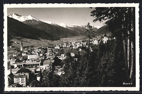 Ansichtskarten: AK Davos, Ortsansicht vom Wald aus – Gebraucht aus Berlin von bartko-reher