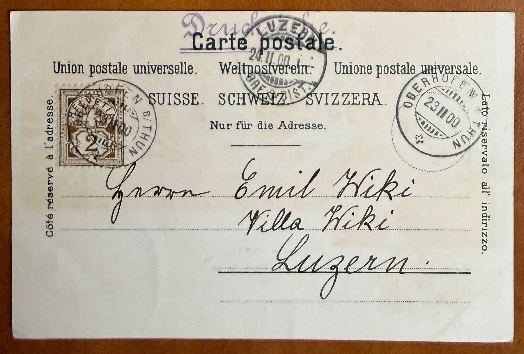 Cartes postales: Gruss Berner vom Oberland - Eiger - Mönch - Litho 1900 – D'occasion à Lutry par Ediego 1