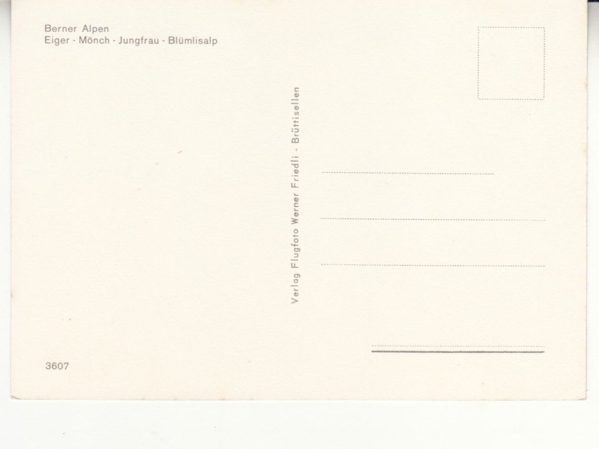 Cartoline postali: Berner Alpen ca. 1970 – Usato da Bürglen TG venduto da StampGraf 1