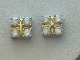 Luxus Elegante Zirkonia Ohrstecker Ohrschmuck  Farbe:Silber