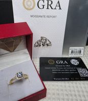 Bague argent avec diamant de moissanite de 1 ct certifié GRA